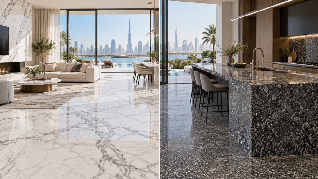 marble vs granite for UAE homes
